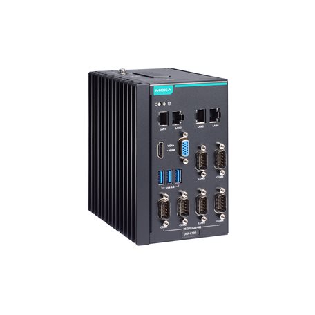 MOXA Компьютер DRP-C100-C7-2L4C-T DIN-rail type, Core i7-1185G7E, 8GB DDR4, COMx6, LANx4, USB 3.0x3, VGA+HDMI, 12/24 VDC