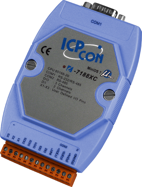 ICP DAS Контроллер I-7188XC/512/RTC CR Embedded Controller with developing tool kit and 512 flash,128 SRAM, Minios7 with RTC(re