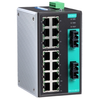 MOXA Коммутатор EDS-316-SS-SC-T Ethernet Switch 14 10/100BaseT(X) ports, 2 single mode, SC, 100Base, 40Km, t:-40