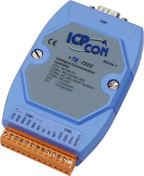 ICP DAS Контроллер I-7522 CR Intelligent Communication Controller \with one RS-485 port, one RS-232 port and one RS-232/