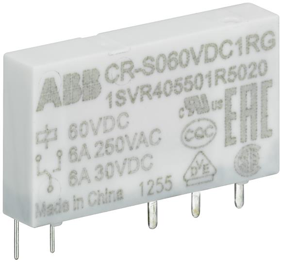 ABB 1SVR405501R5020 Реле CR-S060VDC1RG 60В DC 1ПК (250мА) позол. конт. для монтажа в цоколь CR-S