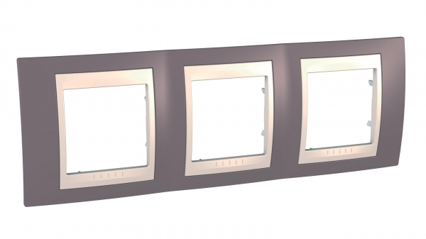 Schneider Electric MGU6.006.576 UNICA ХАМЕЛЕОН РАМКА 3-постовая, горизонтальная, БЕЖЕВЫЙ/ ЛИЛОВЫЙ