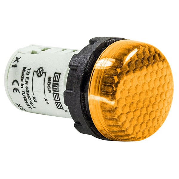 MBSP220S Арматура сигнальная моноблочная 220 В жёлтая с ячеистым стеклом