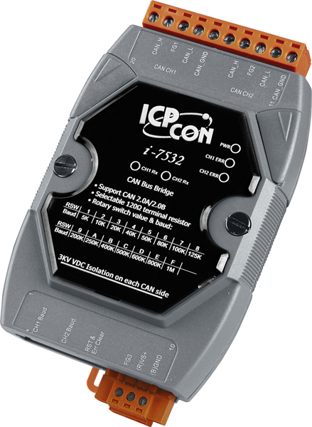 ICP DAS Повторитель I-7532-G CR Two-channel CAN Bus Isolated Bridge (RoHS)