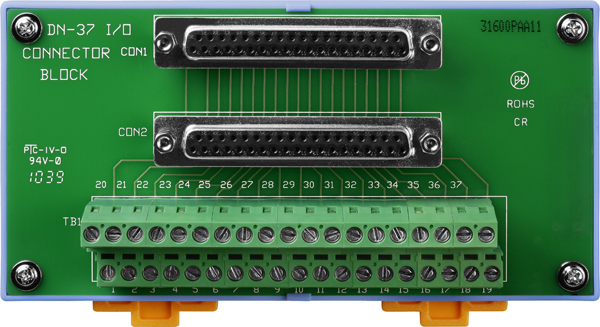 ICP DAS Плата DN-37 CR I/O Connector Block with DIN Rail Mounting