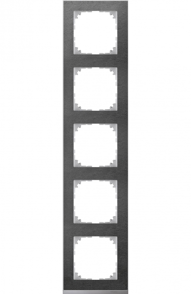 Schneider Electric MTN4050-3669 MERTEN M-Pure Decor РАМКА 5 постов, СЛАНЕЦ/АЛЮМИНИЙ, SM