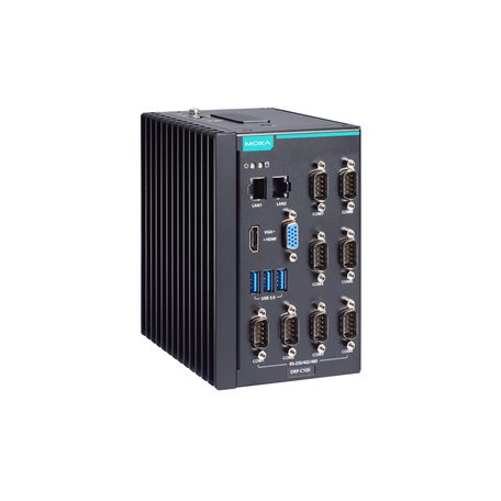MOXA Компьютер DRP-C100-C1-6C-T DIN-rail type, Celeron 6305E, 8GB DDR4, COMx8, LANx2, USB 3.0x3, VGA+HDMI, 12/24 VDC