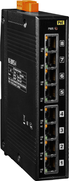 ICP DAS Коммутатор NS-208PSE-4 CR 8-Port Industrial 10/100 Mbps Ethernet with 4-PoE (PSE) Switch