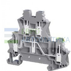TBLOC 8002099568 Клеммник двухуровневый на DIN-рейку (Винтовой) 2,5мм.кв. (серый); NTB 2,5 P+E (нижний уровень с заземлением)