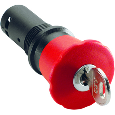ABB 1SFA619552R1051 Кнопка CE4K1-10R-02 аварийного останова с фиксацией 2НЗ отпускание ключом 40мм