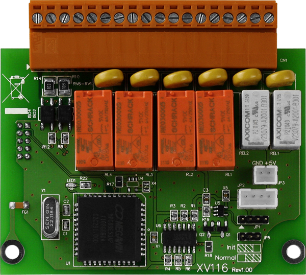 ICP DAS Модуль XV116 CR 5-channel Isolated Digital Input and 6-channel Relay Output Module with 16-bit Count