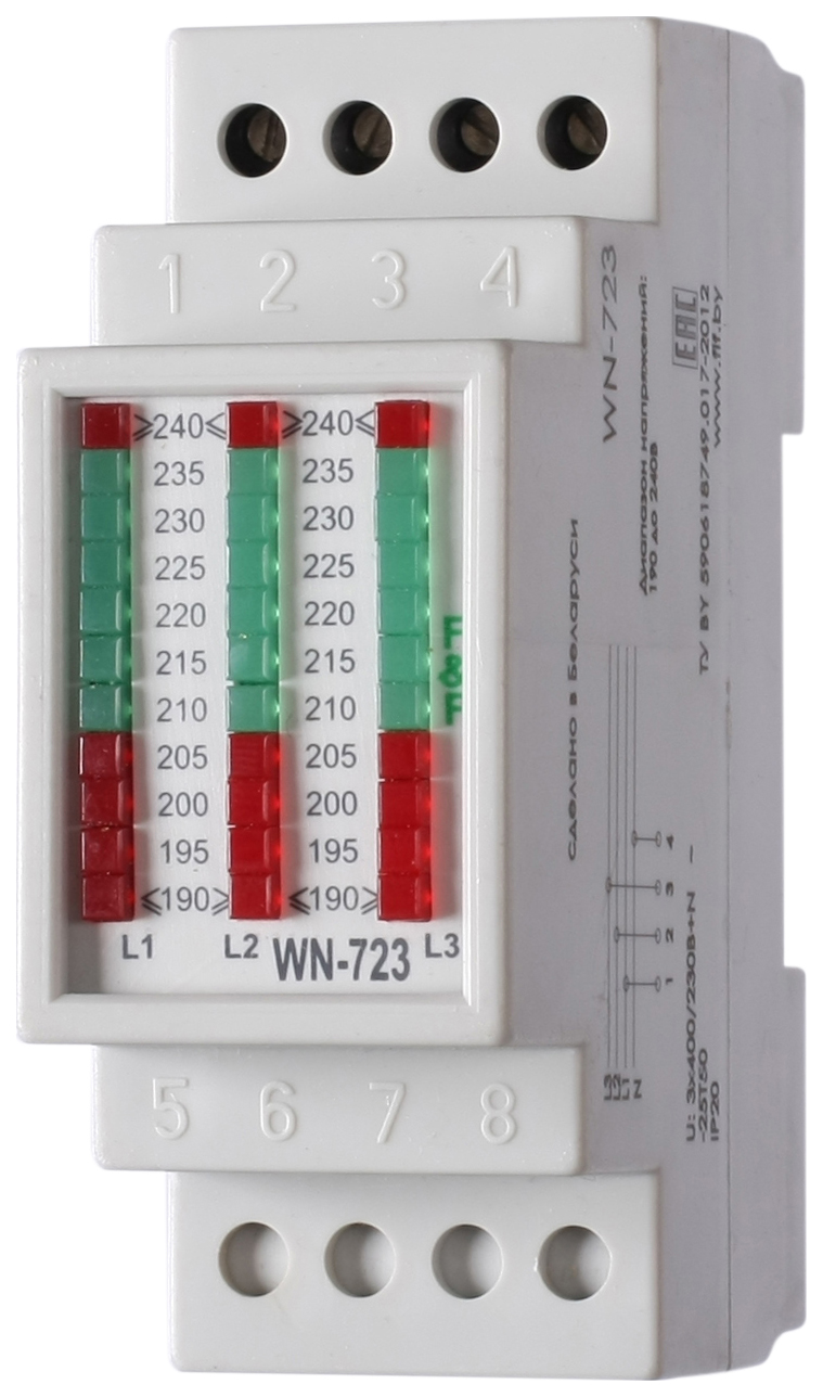 индикация фаз 380в на дверь шкафа