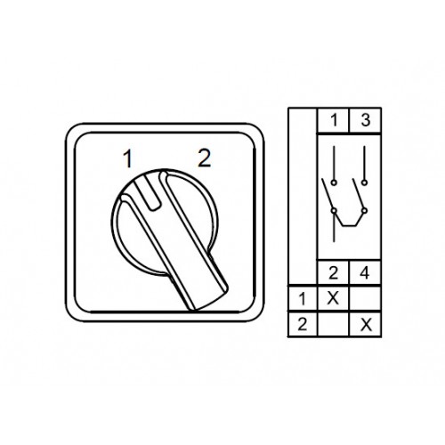 KLEMSAN 800209 CS120054L; Двухпозиционные Переключатели  (1-2); 1 FAZ 120 A 90° (MOQ 1000)