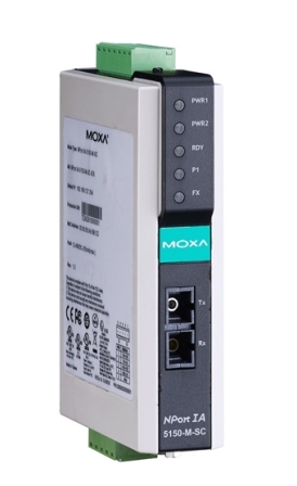MOXA Сервер NPort IA-5150I-M-SC 1-port RS-232/422/485, 2KV isolation, 100M Multi mode Fiber,SC