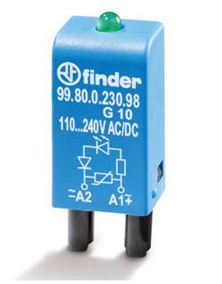 FINDER Модуль индикации и защиты; красный LED; 28...60В AC/DC (арт.9980006050)