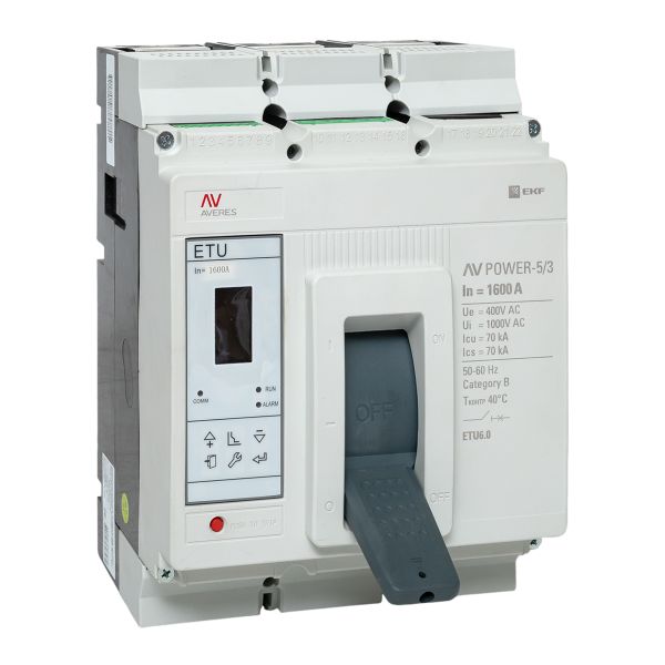 EKF mccb-53-1600M-6.0-av Автоматический выключатель AV POWER-5/3 1600А 70kA ETU6.0 EKF AVERES