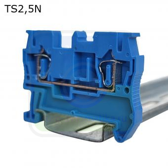 Провенто TS2,5N Клемма пружинная проходная 2 контакта 2,5 мм2, синяя