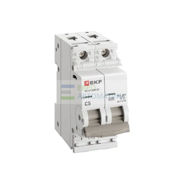 EKF M63DC625C Автоматический выключатель ВА 47-63N DC 2P 5А (C) 6kA PROXIMA EKF