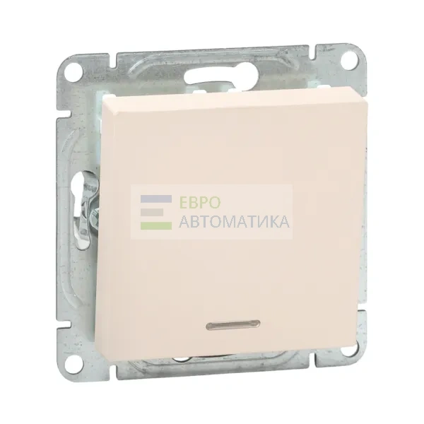 EKF UP1-SWI-14 Механизм выключателя, одноклавишный, с подсветкой, кремовый Эпика EKF