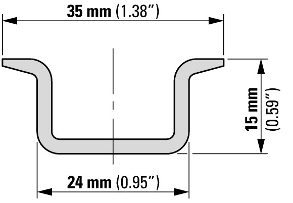 Дин рейка 35 мм чертеж