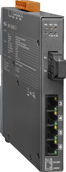 ICP DAS Коммутатор NSM-205AFCS-T CR Single-mode 30 km, SC Connector, 4-port 10/100 Mbps with 1 Fiber port Switch; metal case (