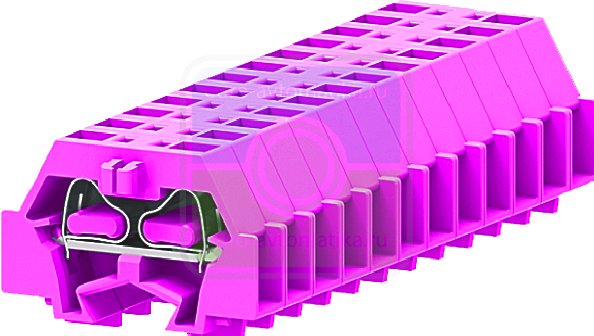 SUPU 241329 Клемма TB концевая 1-1 с бок. подключ. с крепеж.фланцами, розовая