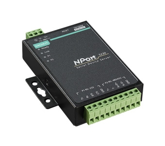 MOXA Сервер NPort 5230-T 1 Port RS-422/485,1 port RS-232, t:-40/+70, без адаптера питания