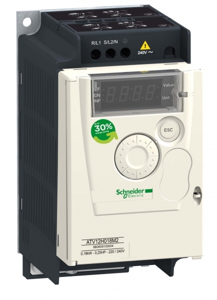 Schneider Electric ATV12H018M2TQ ПРЕОБР ЧАСТОТЫ ATV12 0.18КВТ 240В 1Ф 14Ш