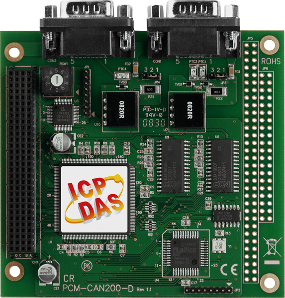 ICP DAS Плата PCM-CAN200-D CR 2-Port Isolated Protection CAN Communication PCI-104 Module with 9-pin D-sub connector (Ro