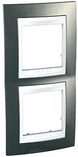 Schneider Electric MGU6.004V.824 UNICA ХАМЕЛЕОН РАМКА 2-постовая, вертикальная, БЕЛЫЙ/ ШАМПАНЬ