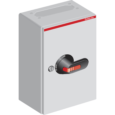 ABB 1SCA022571R9150 Рубильник в металическом боксе OTL16T3B до 16А 3х-полюсный, 1НО доп. контакт, резьба 2хМ25+М16