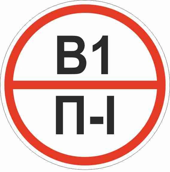 EKF pn-b1-p-l Знак пластик "Категории помещения по взрывопожарной и пожарной опасности В1 П-I" (200x200) ГОСТ 12.4.026-2015 EKF PROxima