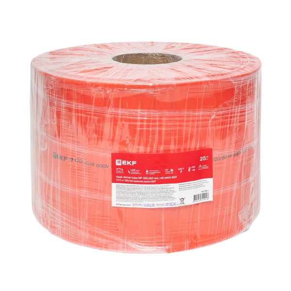 EKF tut-120-r Термоусаживаемая трубка ТУТ нг 120/60 красная рулон EKF PROxima
