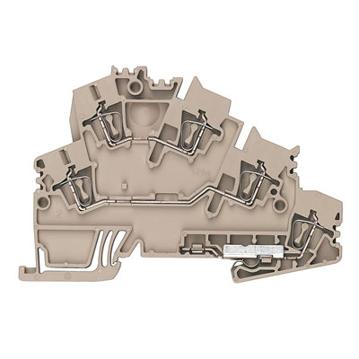 Weidmuller 1805940000 ZDKPE 2.5-2 Исполнение: Проходная клемма, Двухуровневая клемма, Пружинное соединение, 2.5 мм.кв, 800 V, 24 A, Темно-бежевый