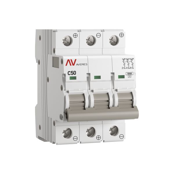 EKF mcb10-DC-3-50C-av Выключатель автоматический AV-10 DC 3P 50A (C) 10kA EKF AVERES