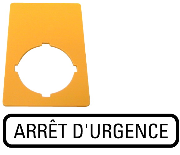 Знак, аварийная остановка , желтый, ГхШ = 50x33mm , ARRET D Urgence (M22-XZK-F99)