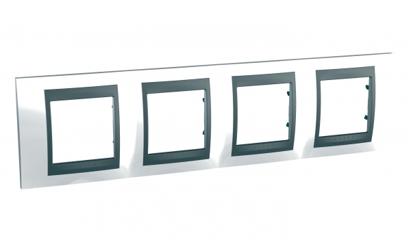 Schneider Electric MGU66.008.292 UNICA TOP РАМКА 4-постовая, горизонтальная, ГРАФИТ/НОРДИК