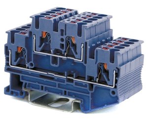 TBLOC 8002298096 - Клеммник на DIN-рейку двухуровневый (Push-in) 2,5 мм.кв. (синий); PFT 2,5 2P