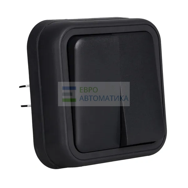 EKF BT2-SWA-21 Выключатель, двухклавишный, проходной, СП, автоматические клеммы антрацит, Бронто EKF