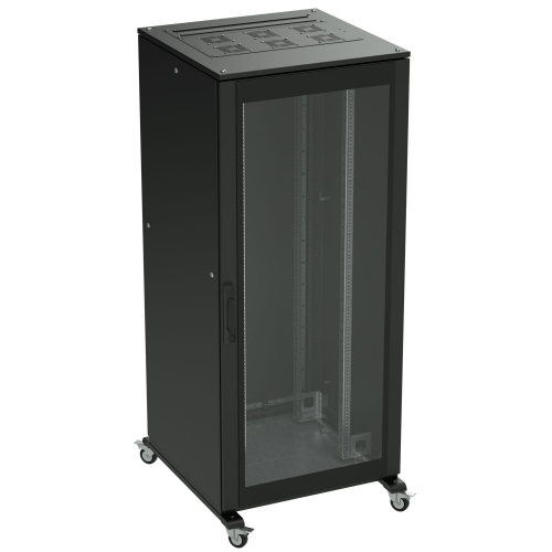 DKC R5IT3868GSB Напольный 19" IT-корпус ДКС серии CQE 38U 600х1800х800, двери стекло+сплошная, панели для крыши, каб