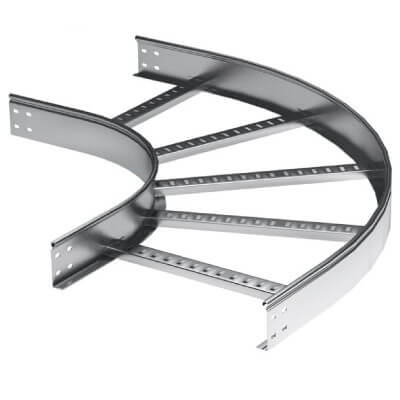 DKC LIC5350KHDZ Угол горизонтальный 90 градусов 50x500 R-300, лонжерон 1,5 мм, горячеоцинкованный, в комплекте с кре