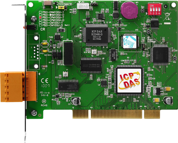 ICP DAS Плата PISO-CPM100U-T CR 1 Port Intelligent CANopen Master Universal PCI Board for 5-pin screw terminal connector.