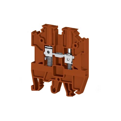 KLEMSAN 304508 Клеммник на DIN-рейку с пружиной 4мм.кв. (коричневый); AVK-Y4