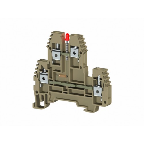 KLEMSAN 319620 Клеммник 2-х ярусный, 4 мм.кв., с индикацией 110 VDC, (бежевый); PIK4 NLD 110VDC