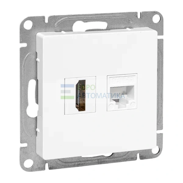 EKF UP1-SOW-HDMI+RJ45 Механизм розетки HDMI+RJ45 (cat5), белый Эпика EKF
