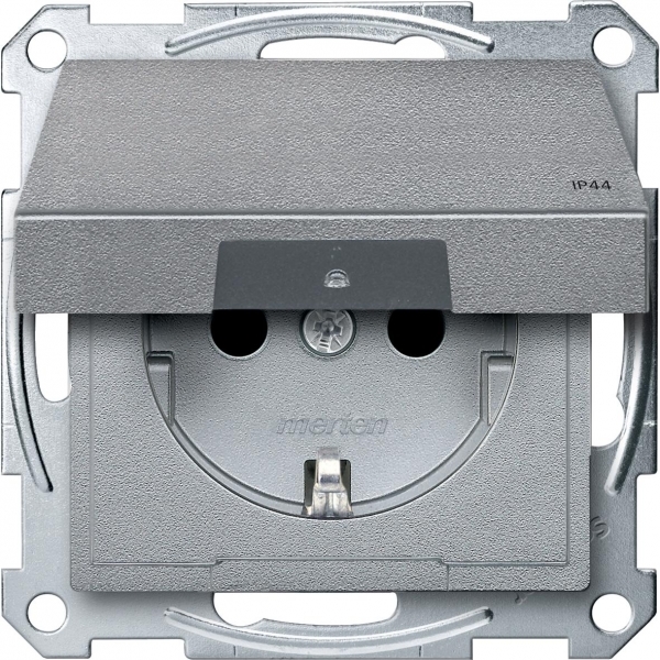 Schneider Electric MTN2314-0460 MERTEN МЕХАНИЗМ розетки с крышкой з/шт IP44, АЛЮМИНИЙ, QF SM