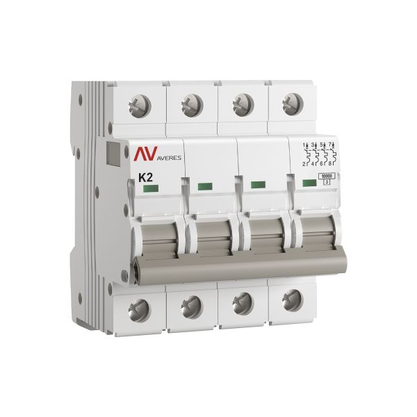EKF mcb10-4-02K-av Выключатель автоматический AV-10 4P 2A (K) 10kA EKF AVERES