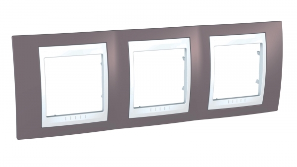 Schneider Electric MGU6.006.876 UNICA ХАМЕЛЕОН РАМКА 3-постовая, горизонтальная, БЕЛЫЙ/ ЛИЛОВЫЙ