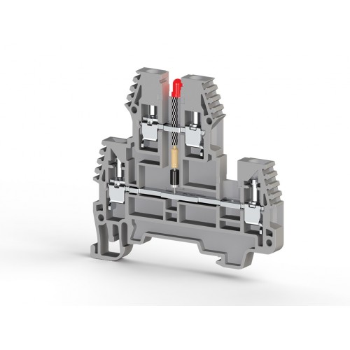 KLEMSAN 317629 Клеммник 2-х ярусный, 2,5 мм.кв., с индикацией 110 VDC, (серый); PIK2,5 NLD 110VDC