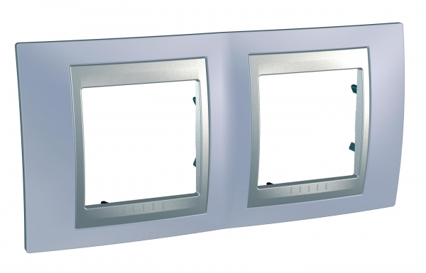 Schneider Electric MGU66.004.098 UNICA TOP РАМКА 2-постовая, горизонтальная, АЛЮМИНИЙ/БЕРИЛЛ
